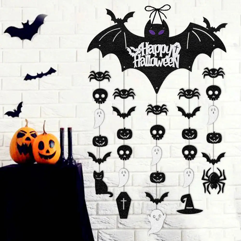 Halloween Hanging Sign Party Decoration Spooky Bat Door Hanger Ornaments Ghost - Discount Halloween City