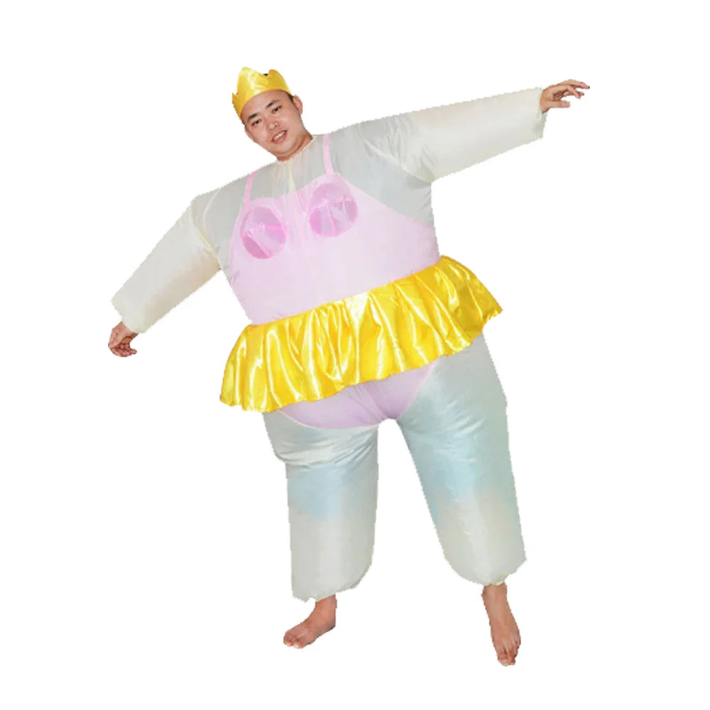 Cartoon Animal Character Inflatable Costume - Adult Cute Unique Standing Shark Inflatable for Halloween Christmas Party Play