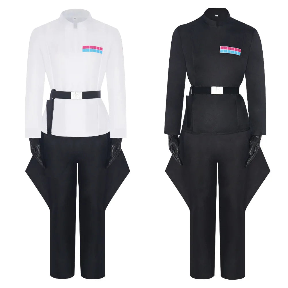 Men Movie Guerre Stellari Imperial Officer Costume for Halloween Rogue Costume Uniform - WHITE / XL
