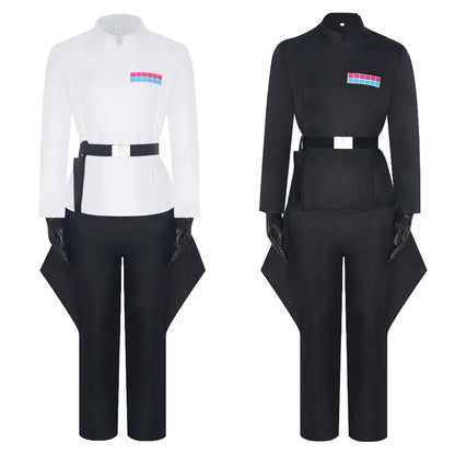 Men Movie Guerre Stellari Imperial Officer Costume for Halloween Rogue Costume Uniform - WHITE / XL