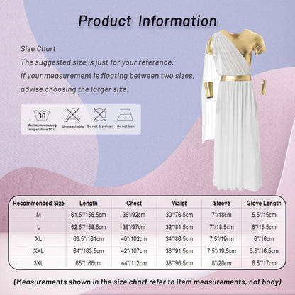 Men's Halloween Ancient Greek God Toga Costumes Roman Emperor Robe Short Sleeve Metallic - Burgundy A / M