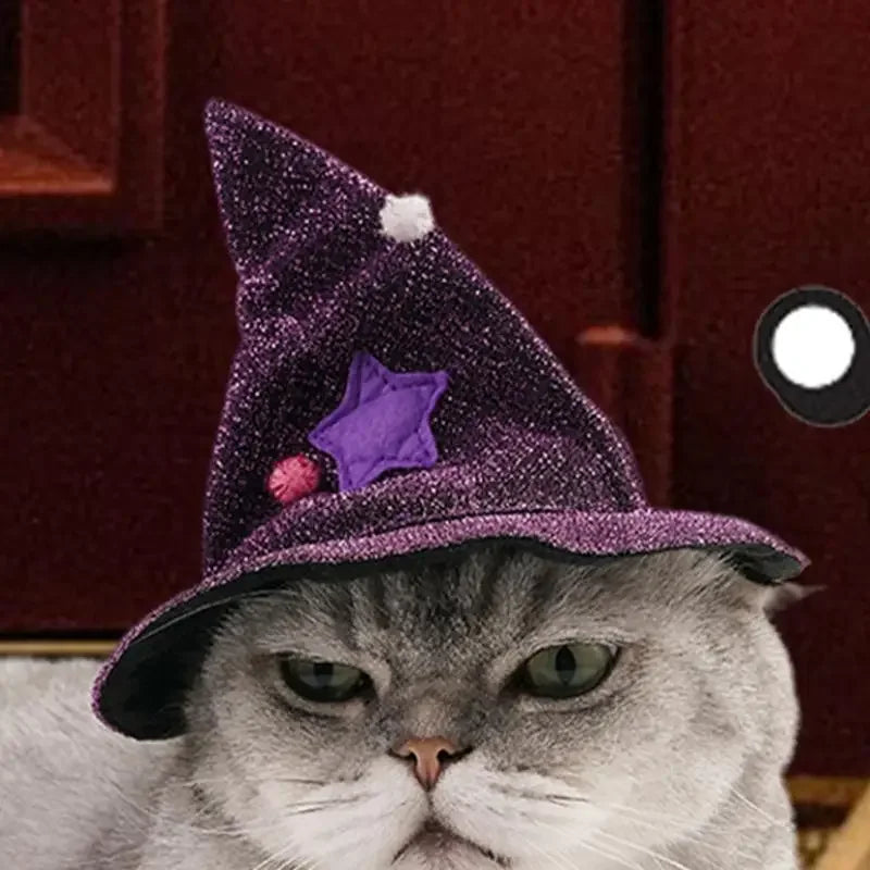 Cat Halloween Costume Comfortable Cat Wizard Outfit Witch Dog Costume Cat Cloak Witch Hat Halloween Dog Cloth - product image
