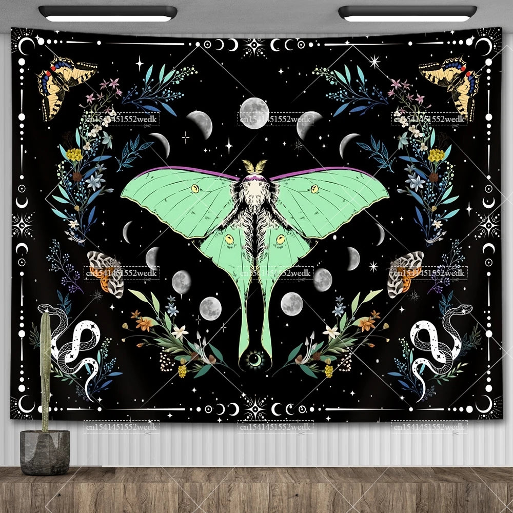 Moon Phase Psychedelic Celestial Tapestry