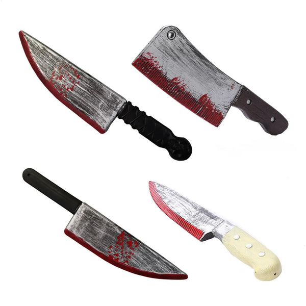 Realistic Fake Knife Prop with Fake Blood Scary Halloween Decorations Prank Toy Halloween Party Haunted House - product image 1