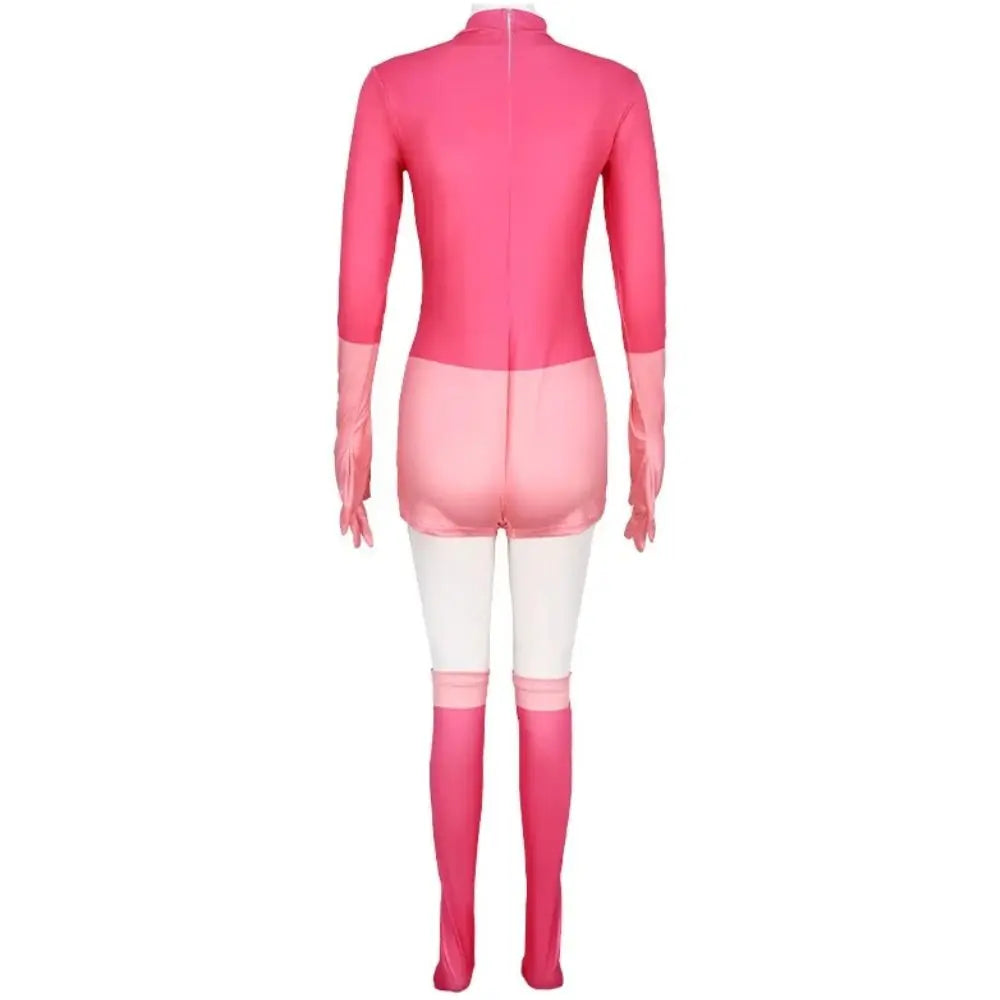 Women's Atom Eve-Inspired Superhero Costume – Pink Jumpsuit & Cape