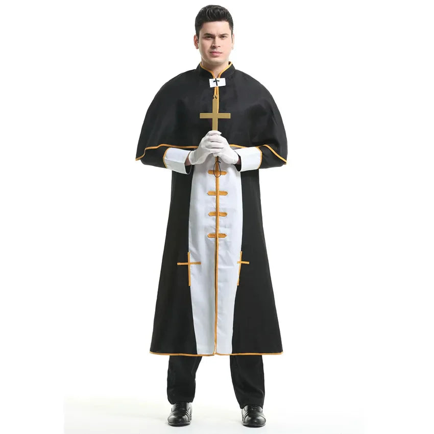 Couples for Men Medieval Priest Nun Missionary Church Religious Convent Costume - alternate view 7