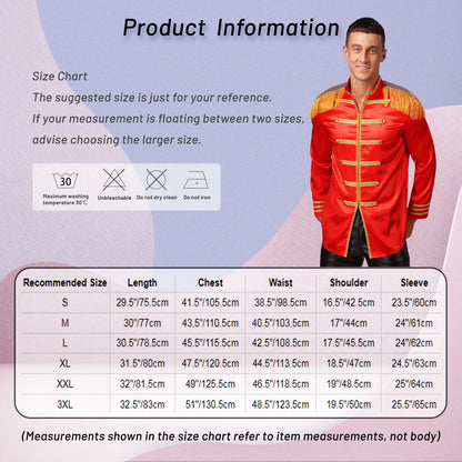 Men's Medieval SGT Sergeant Pepper Tassel Jackets Coat Hippy Costume - alternate view 6