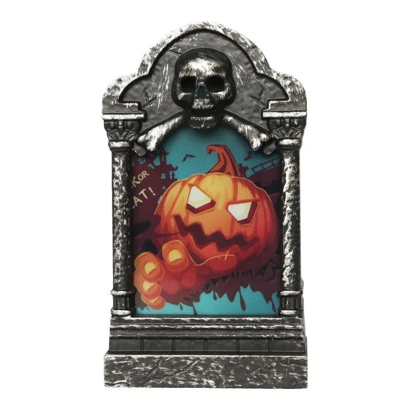 10pcs LED Light Up Graveyard Tombstones Headstone Skull Lamp Home Halloween Decor Party Supplies - product image 3
