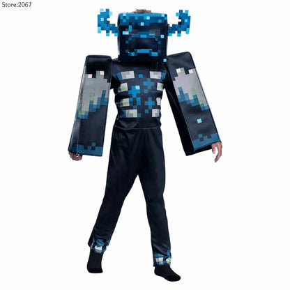 Halloween Costume My World Mc Game Dress Up Kids Costume Sound Guard Headgear Jumpsuit - set03 / XL