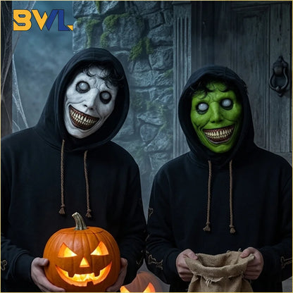Scary Demon Halloween Mask Creepy White Face Cover Cosplay Prop for Haunted House Horror Party Costume Dress - product image 1