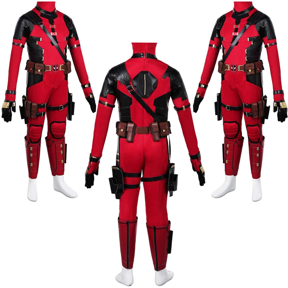 Children Dead Cosplay Pool Costume Kids Superhero Jumpsuit Gloves Little Boys Movie Dead Disguise Halloween - product image 2