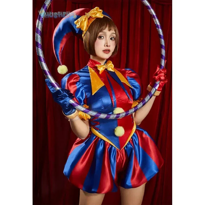 Cosplay Adult Digital Circus Cosplay Costumes Pomni Cosplay Masks Set Hat Jumpsuit Cartoon Christmas - product image 1