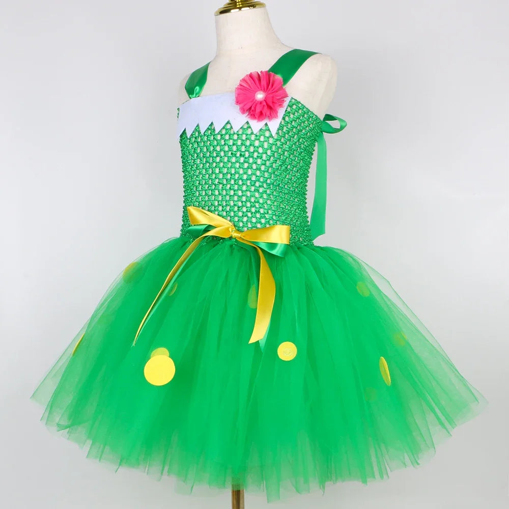 Green Dragon Dinosaur Costume Kids Fancy Tutu Dress with Wings Toddler Girls Halloween Animal Dress Up Clothes - product image 3