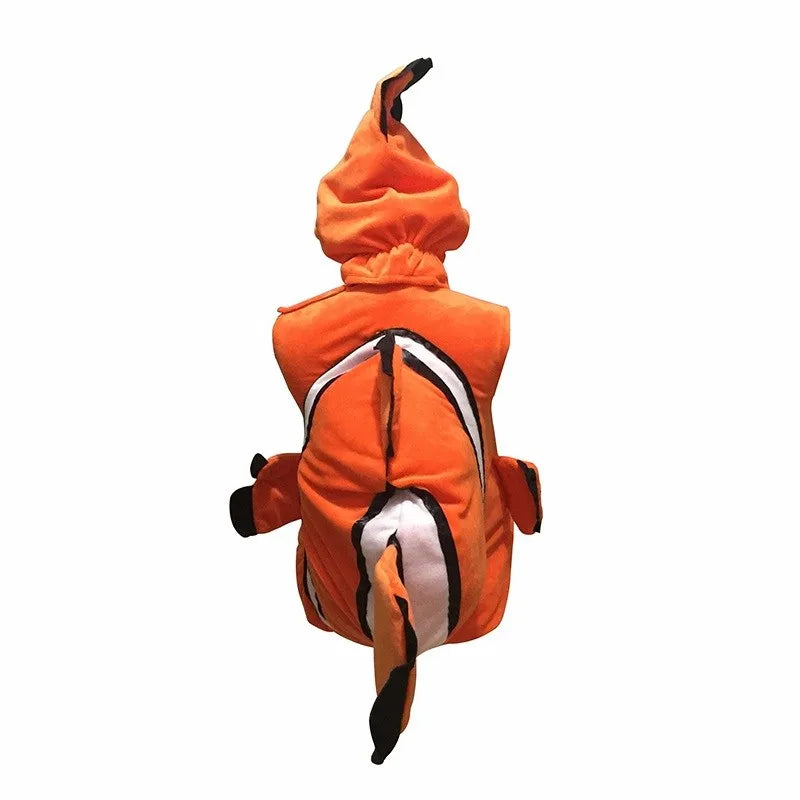 Kids Yellow Fish Costume Cute Clownfish Outfit with Hat Tail for Halloween Performance - 01 / L