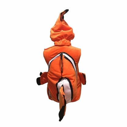 Kids Yellow Fish Costume Cute Clownfish Outfit with Hat Tail for Halloween Performance - 01 / L