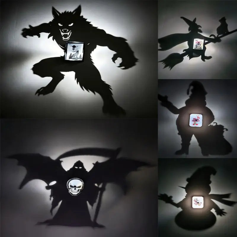 Halloween Christmas Projection Lamp Pumpkin Bat Pattern Wall Night Light Ambient Festive Decor Light Holiday
