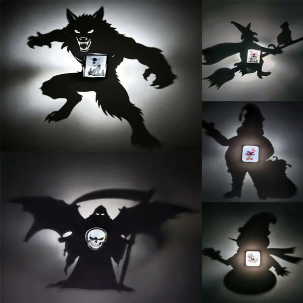 Halloween Christmas Projection Lamp Pumpkin Bat Pattern Wall Night Light Ambient Festive Decor Light Holiday