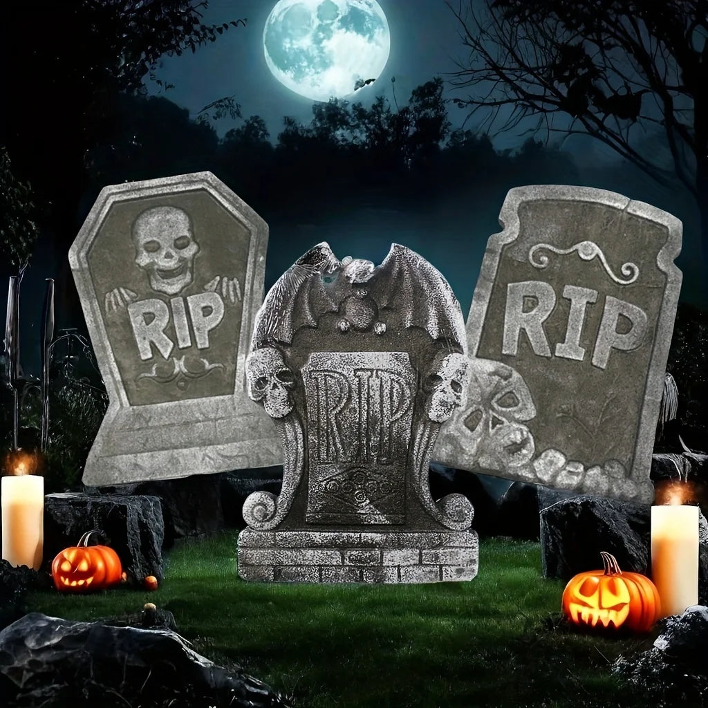1PC Halloween Foam Tombstone with RIP Letters Scary Graveyard Decoration for Yard Haunted House Party Display - product image 5