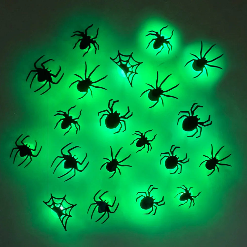 3D Bat & Spider LED Halloween Wall Night Light - Spider-18PCS-2Boxs