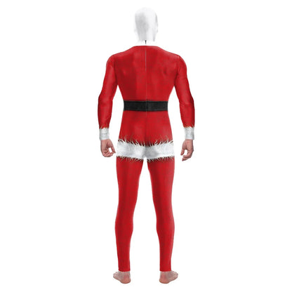 Santa Clown Scary Headgear Leotard Costume Disguise Blood Jumpsuits for Adult Bodysuit - Suits A no mask / M