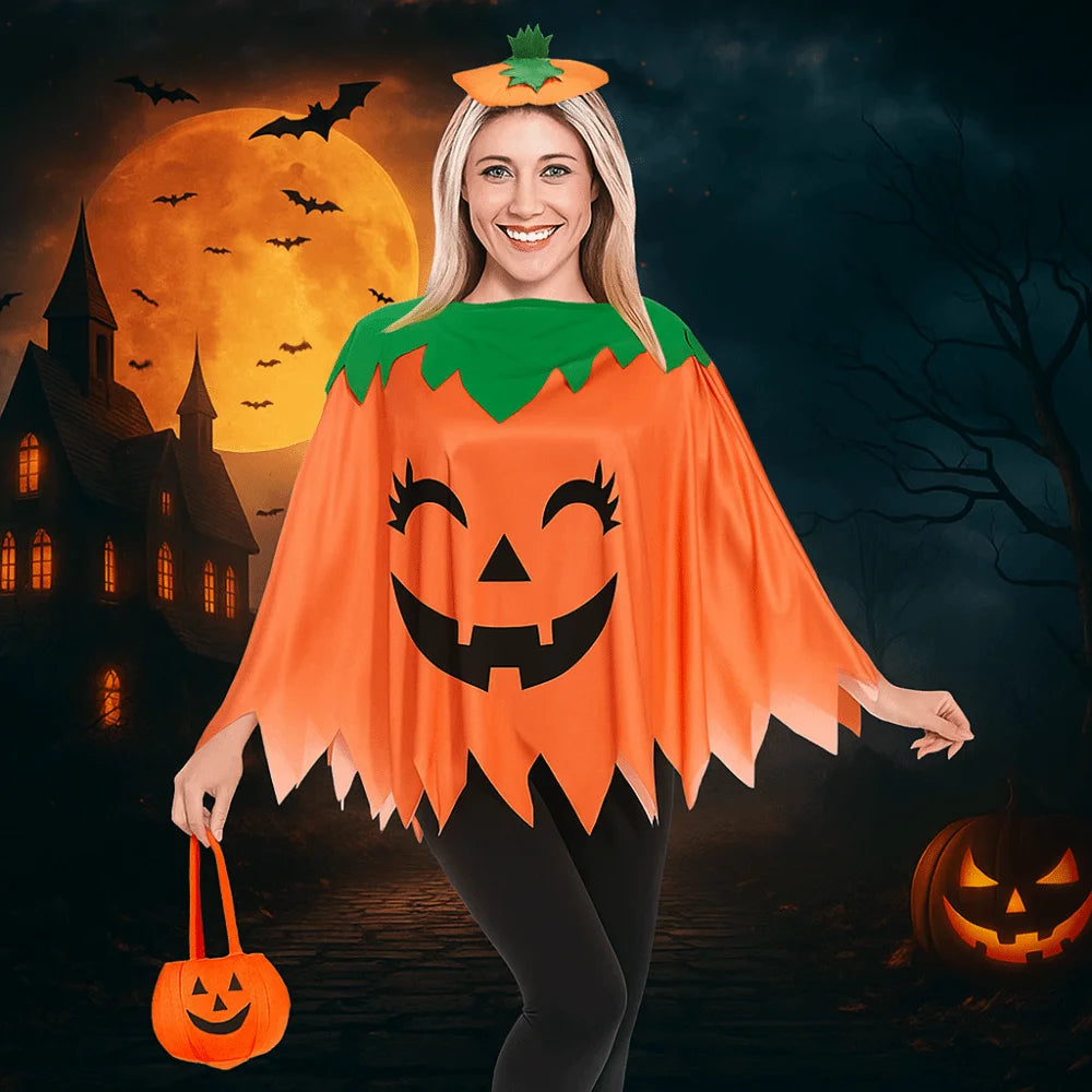 Halloween Spiderweb Ghost Cloak – Hooded Costume Cape