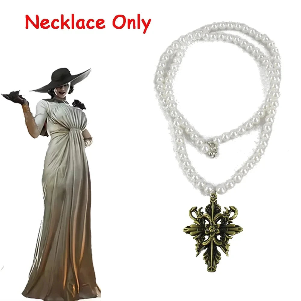 Resident 8 Village Cosplay Evil Bela Moth Lady Dimitrescu Costume Vampire Disguise Women Party DressHalloween