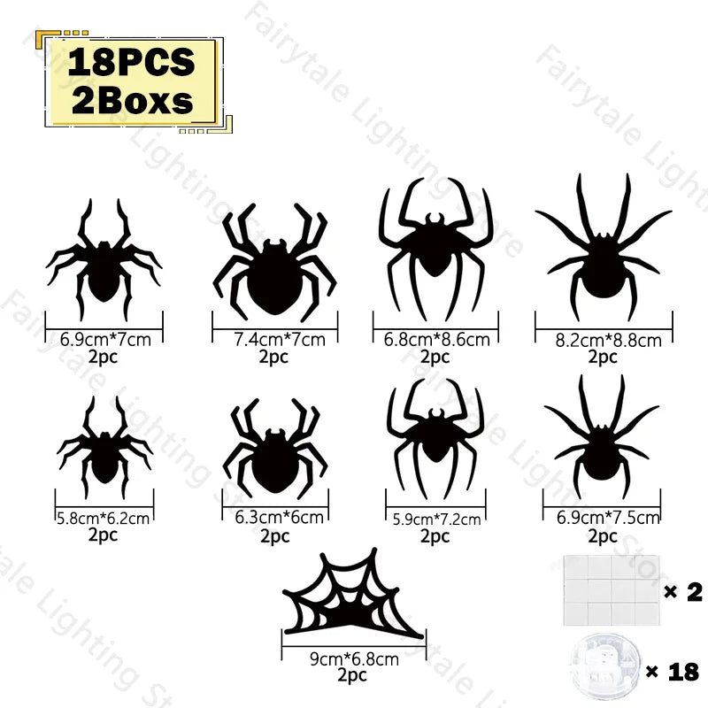 3D Bat & Spider LED Halloween Wall Night Light