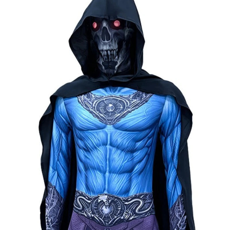 Skeletor Costume with Mask & Cloak – Masters of the Universe Adult Halloween Cosplay