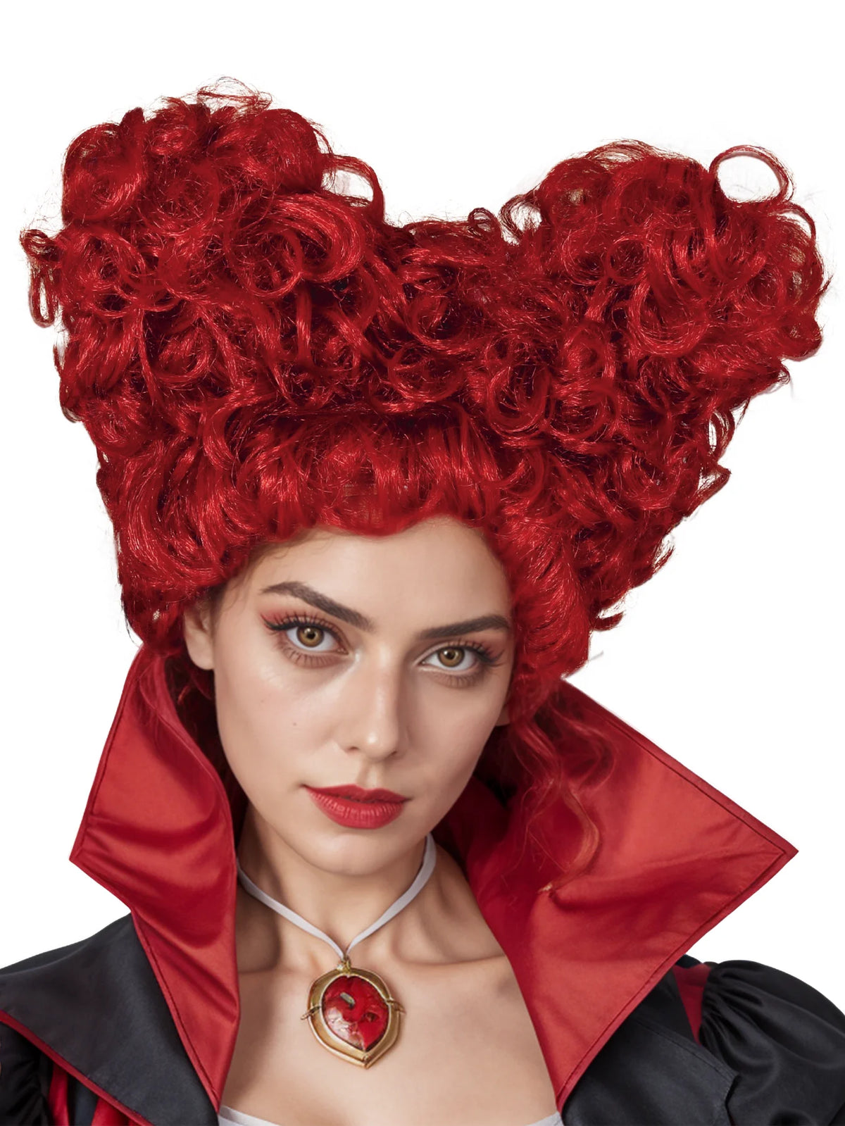 Red Queen-Inspired Curly Double-Bun Cosplay Wig
