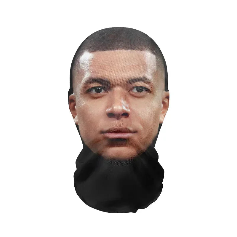 Costume Headwear Hip Hop Hood Hat Headgear 3D Printed Kanye Mask Elastic Mesh Halloween - 31