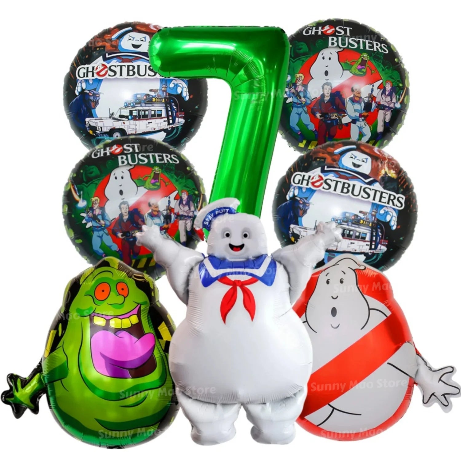 8Pcs paranormal ghost hunter Balloons Set Catch Ghost Balloon 32inch Green Number Balloon for Kids 1-9th Birthday Party - product image 5