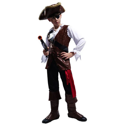 Halloween Costume Boys Pirate Cosplay Pirate Captain Jack Sparrow Purim Luxury Buccaneer Outfits R - product image 5