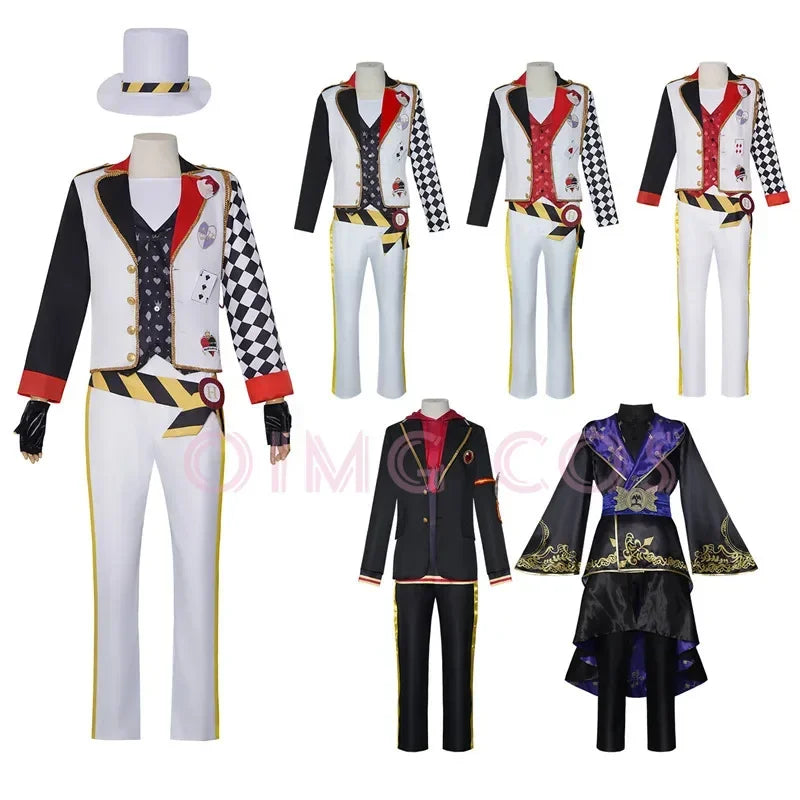 Twisted Wonderland Ace Trappola Costume Deuce Adult Uniform Anime Trey Halloween Cater - E Costume / XXL