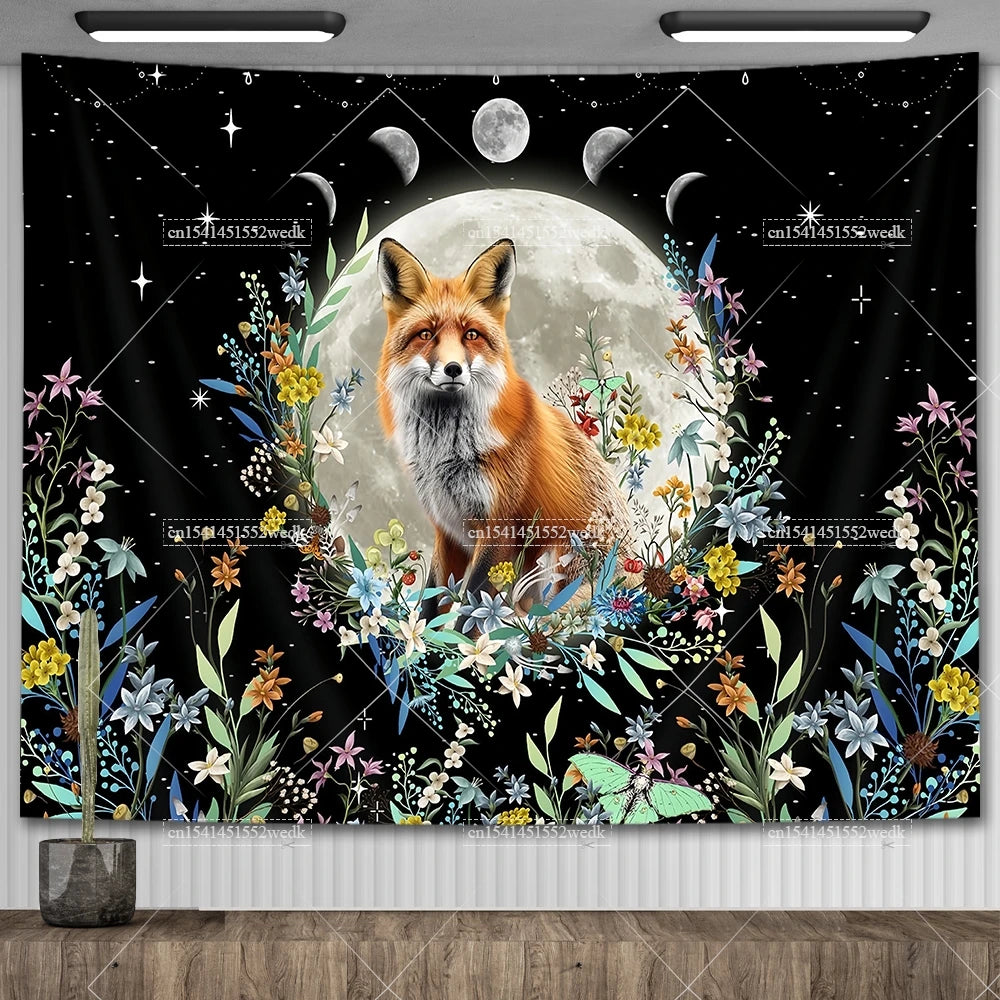 Moon Phase Psychedelic Celestial Tapestry