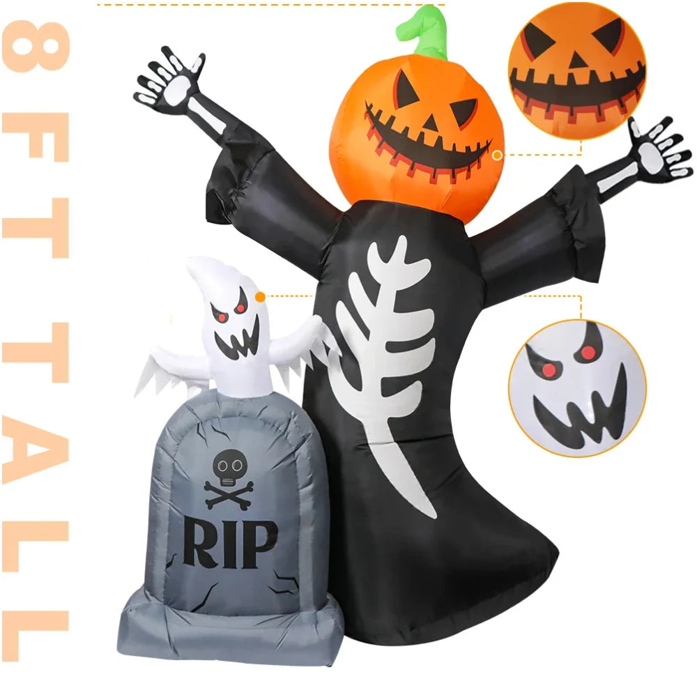 5/8FT Inflatable Decor Tombstone Ghost Pumpkin Skull Decoration