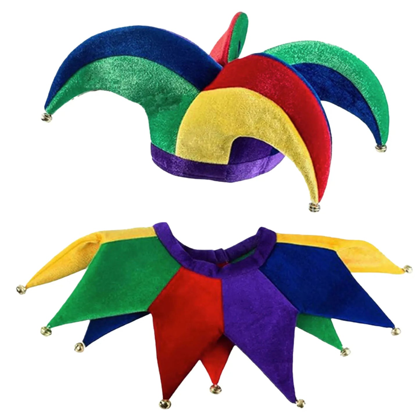 Halloween Costume Clown Hat Jester Collar Unisex Clown Hat Cap with Bells Costume - View 6