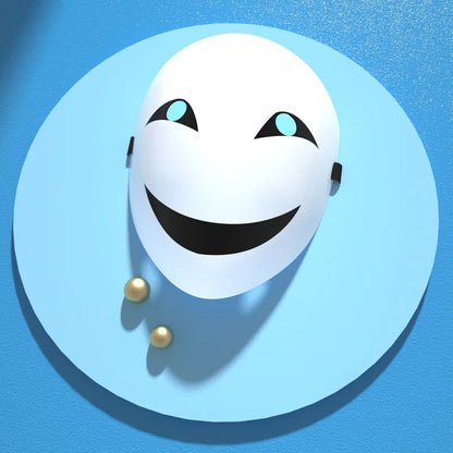 Scary Smile Mask Costume Scary Clown Anime Black Bullet Face Mask Evil Smile Mask - View 5