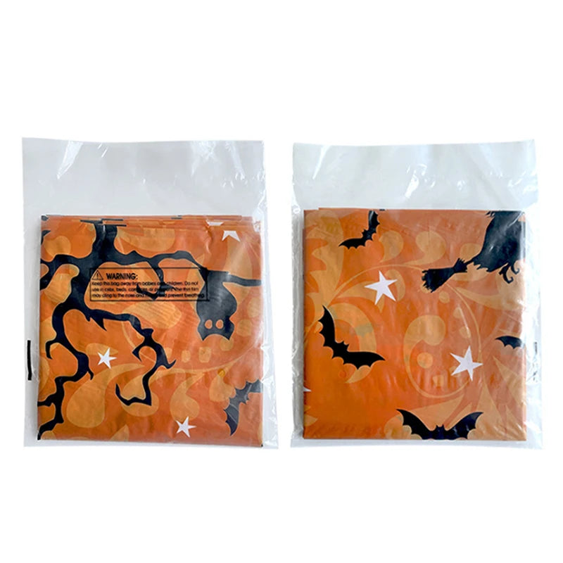 Pumpkin & Spider Web Plastic Halloween Tablecloth - product image 4