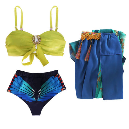 Women's Pop Star Snake Halloween Costume Set – Blue