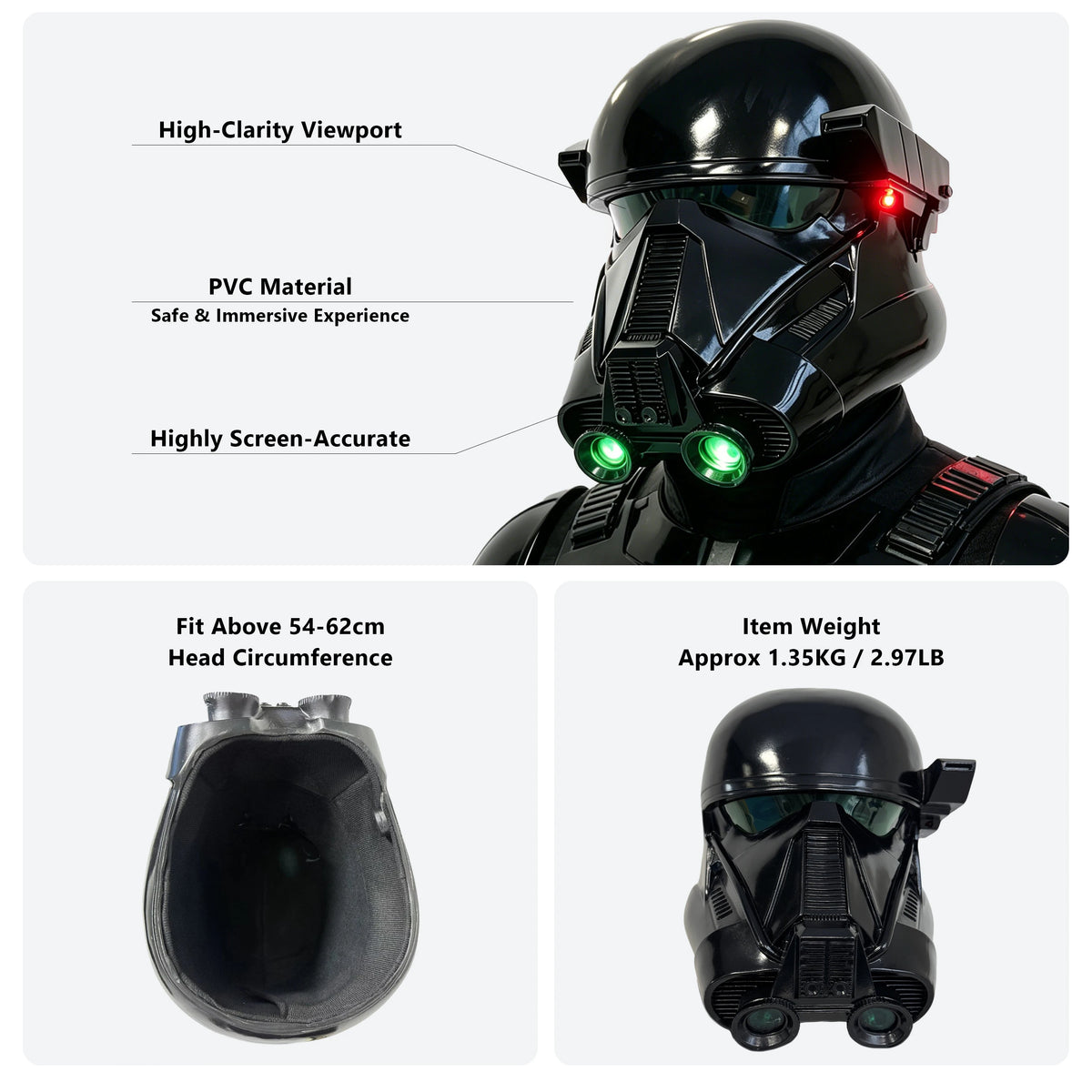 Rogue One Imperial Death Trooper LED Adult Halloween Helmet Mask - product image 2