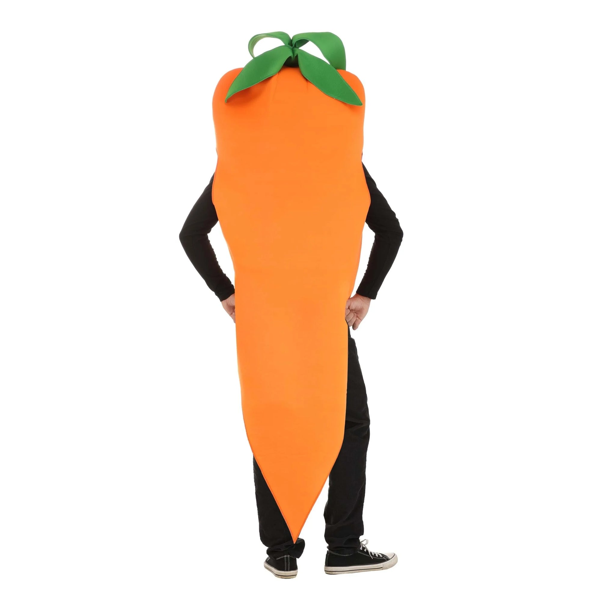 HAPPY JO Adult Carrot Costume – Funny Orange Vegetable Jumpsuit