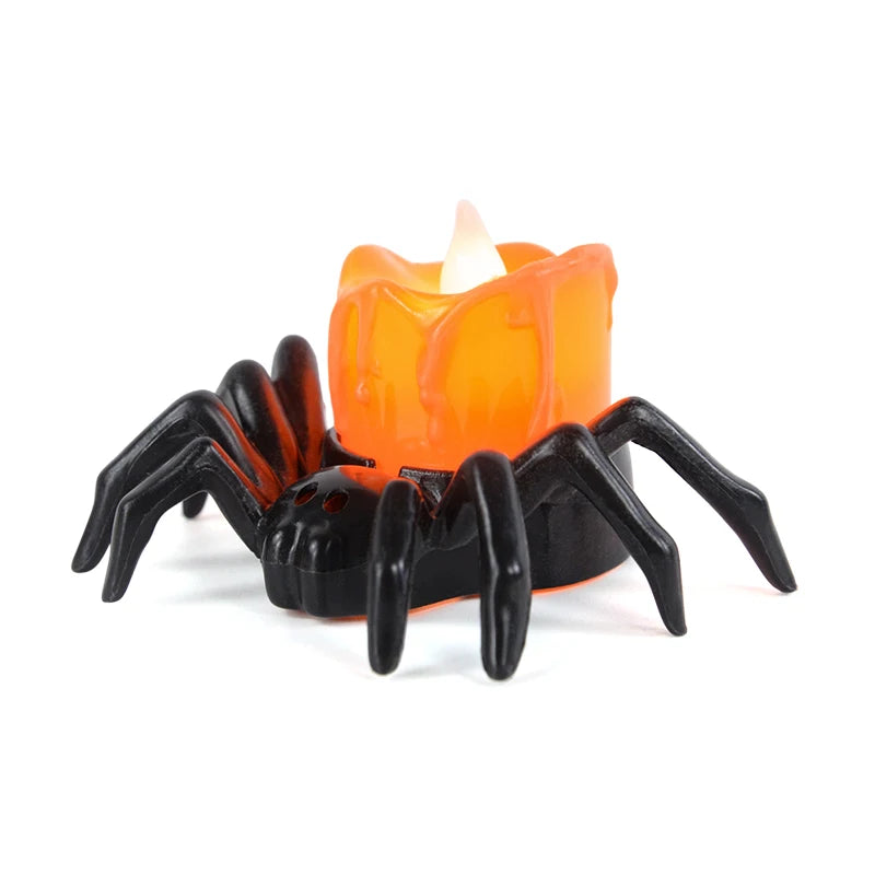 LED Spider Halloween Candle Lights – 1–10 Pack