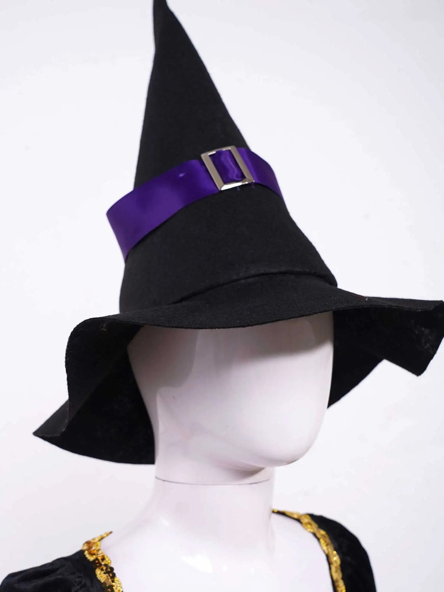 Kids Girls Witch Costume Halloween Cosplay Dress Glittery Mesh Tutu Dress with Pointed Hat for Dress Up - product image 6
