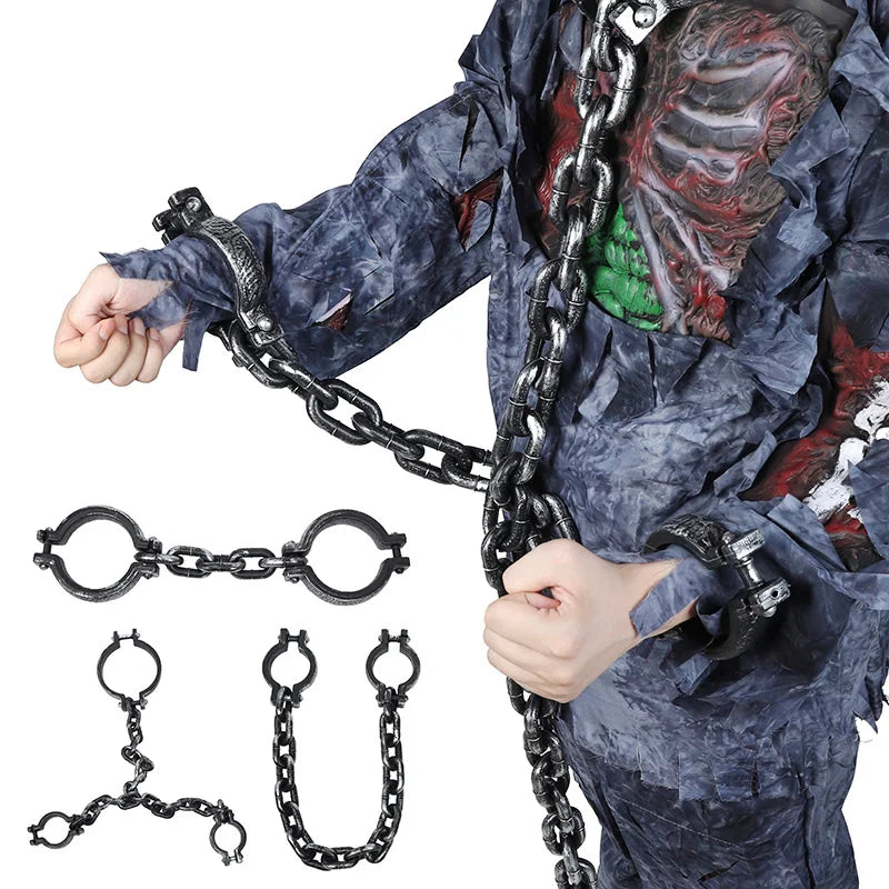 D2 Halloween Fake Chains Haunted House Horror Props Home Decoration Prisoner - product image 2