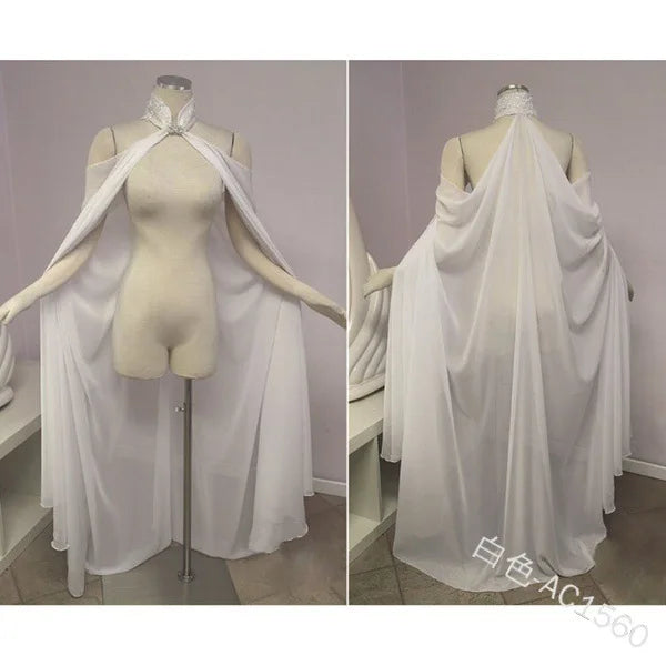 Women's Medieval Shawl Cape Cloak Neck Princess Witch Bride Costume - alternate view 16