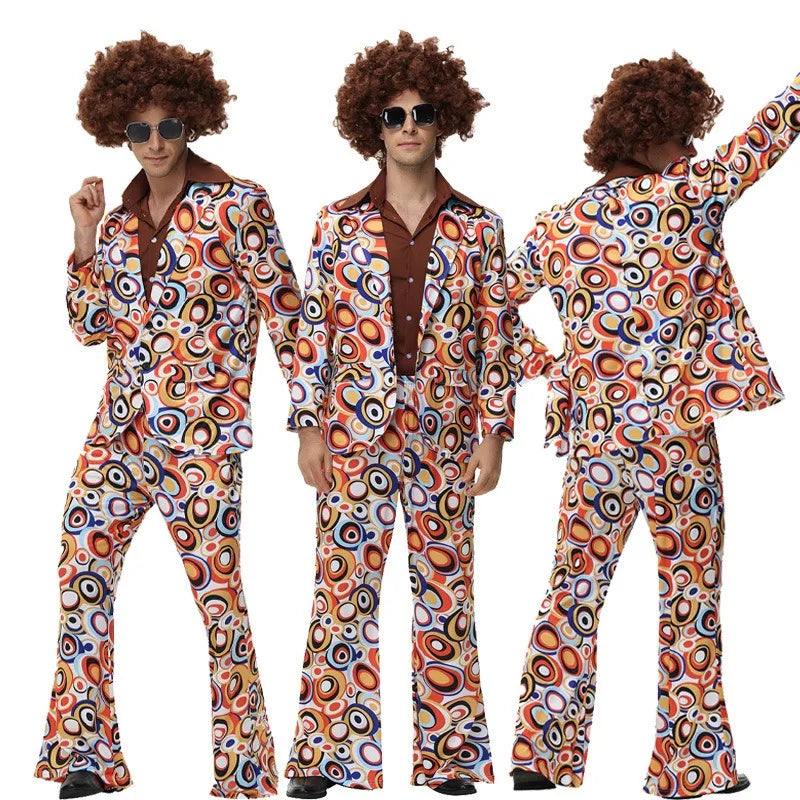 Men's Women Retro 70s 80s Hippie Costume Disco Rock Hip-Hop for Cosplay Couples Purim Halloween Party - product image 5