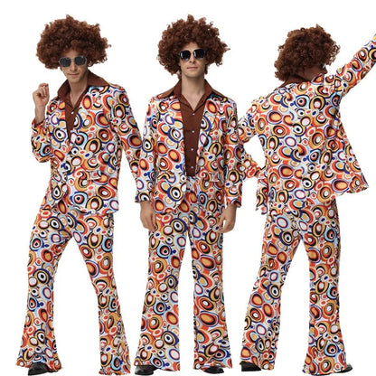 Men's Women Retro 70s 80s Hippie Costume Disco Rock Hip-Hop for Cosplay Couples Purim Halloween Party - product image 5