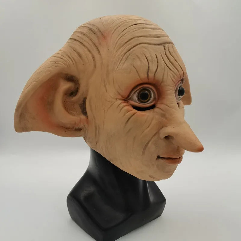 Cosplay Mask Magic Elf Dobby Latex Mask Halloween Party Dress Up Props Horror Room Haunted House Harry Movie
