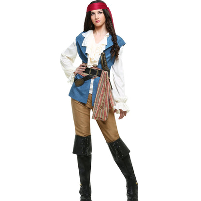 Halloween Pirate Uniforms for Couples Makeup Parties Women's Adult Caribbean Pirate - View 7
