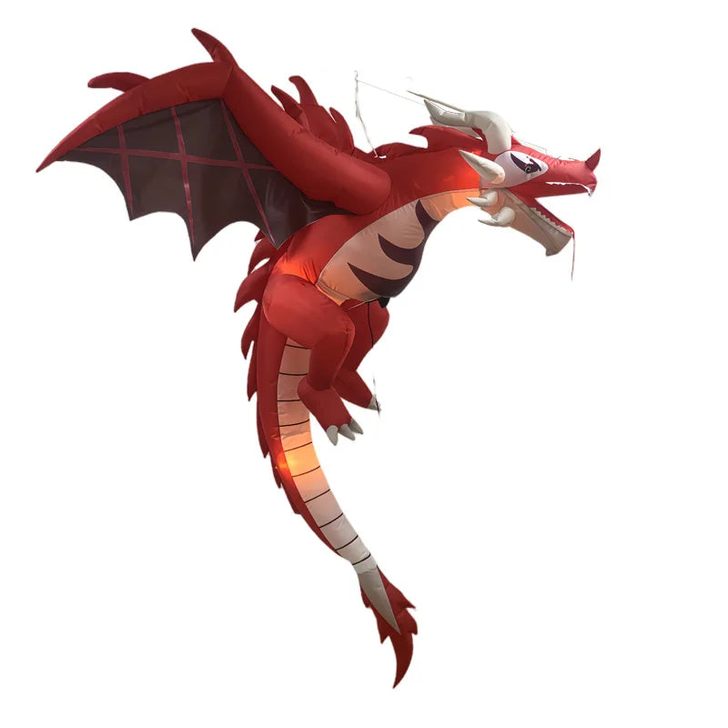 1.9m Inflatable Halloween Flying Dragon LED Lighted Ornament American Style Garden Party Decoration Flame - product image 6